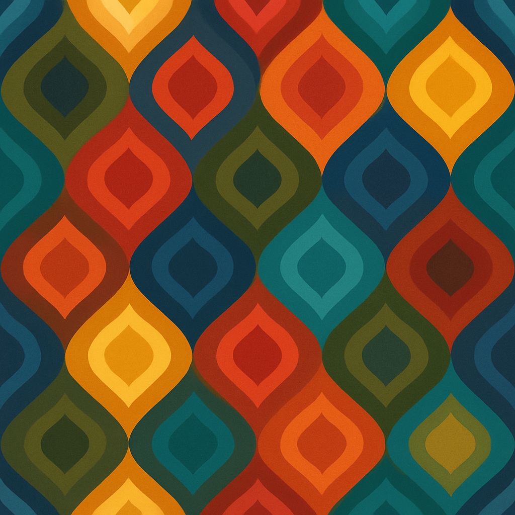Vibrant Retro Diamond Pattern Inspired by Mid-Century Design Seamless Pattern