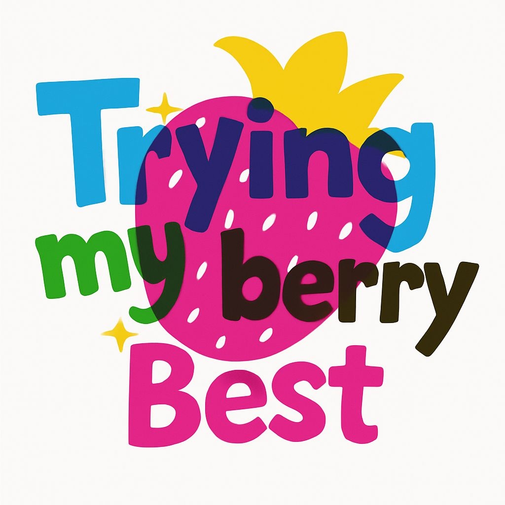 Trying My Berry Best Colorful Cartoon T-Shirt