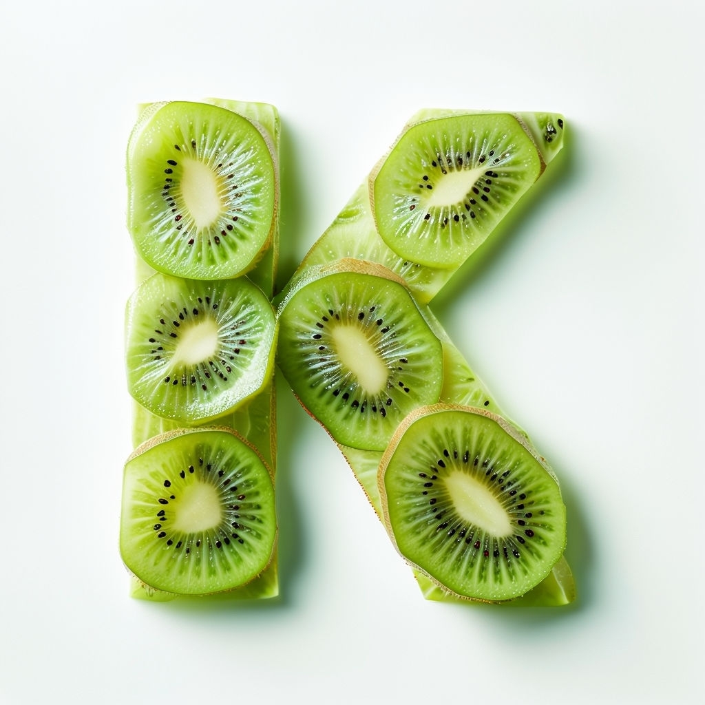 Refreshing Kiwi Monogram 'K' Food Photography Sticker