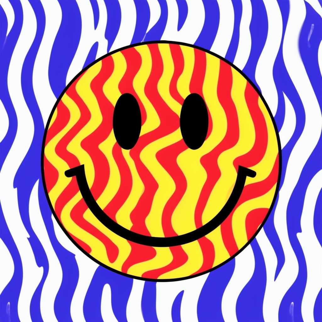 Vibrant Circular Smiley Face Pop Art T-Shirt