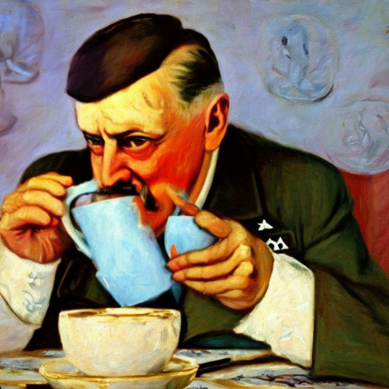 Adolf Hitler drinking tea by пакк пкпк - Playground