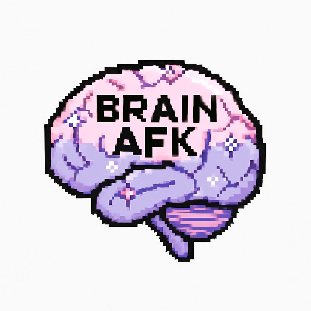 Pixel Art Brain AFK Illustration with Whimsical Touch Sticker