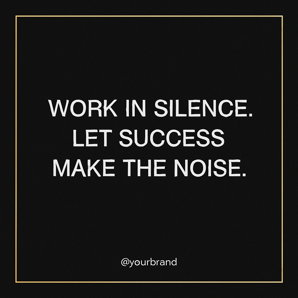 Minimalist Motivational Quote on Black Background Social Media Post