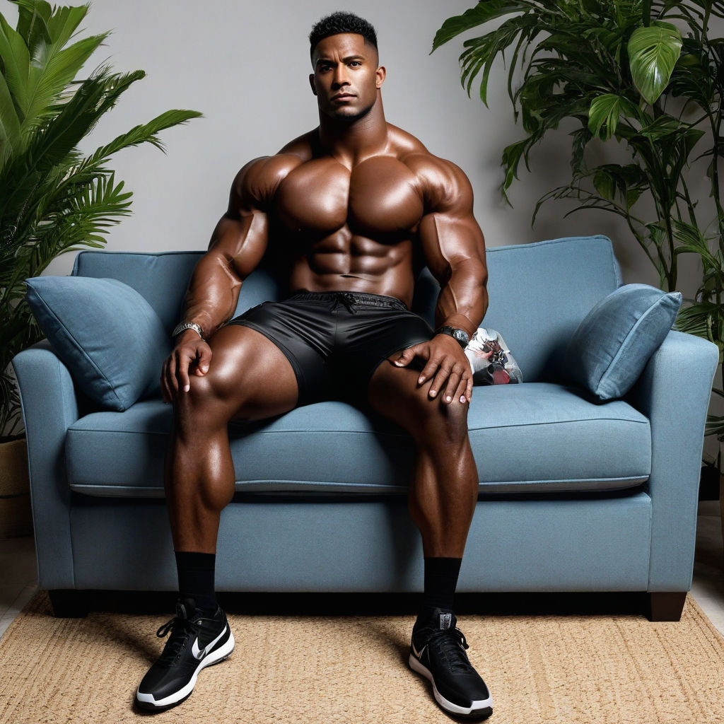 Extremely tall and muscular black man