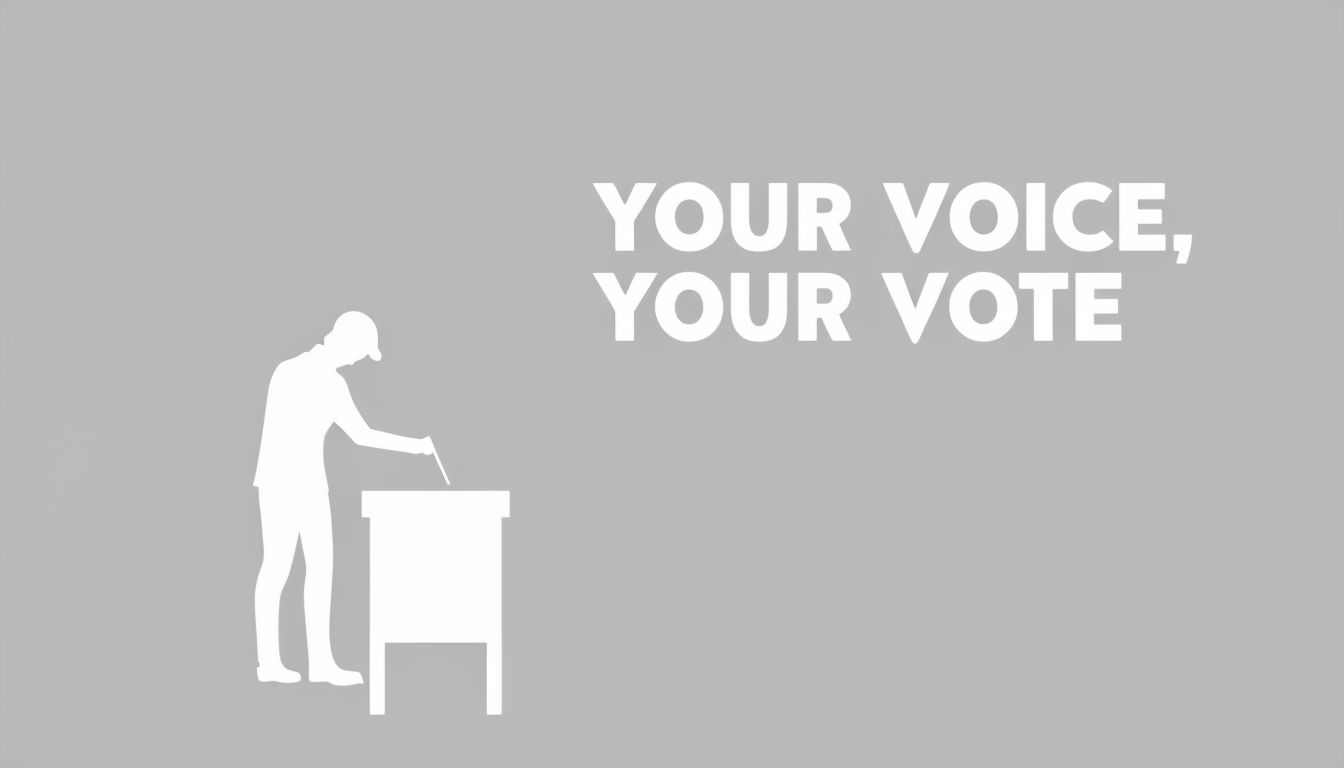 Minimalist Voting Silhouette with Your Voice Your Vote Poster