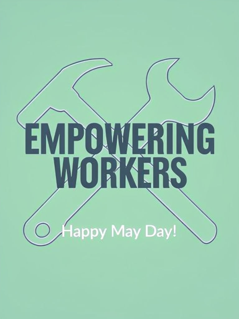 Empowering Workers Minimalist May Day Card