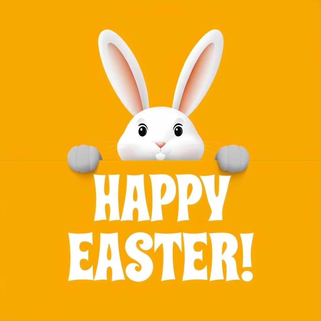 Cheerful Easter Bunny Greeting Card with Playful Design Social Media Post