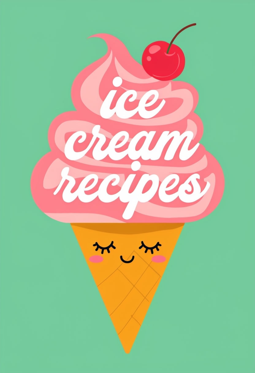 Cheerful Ice Cream Cone Birthday Card Digital Artwork EBook Cover