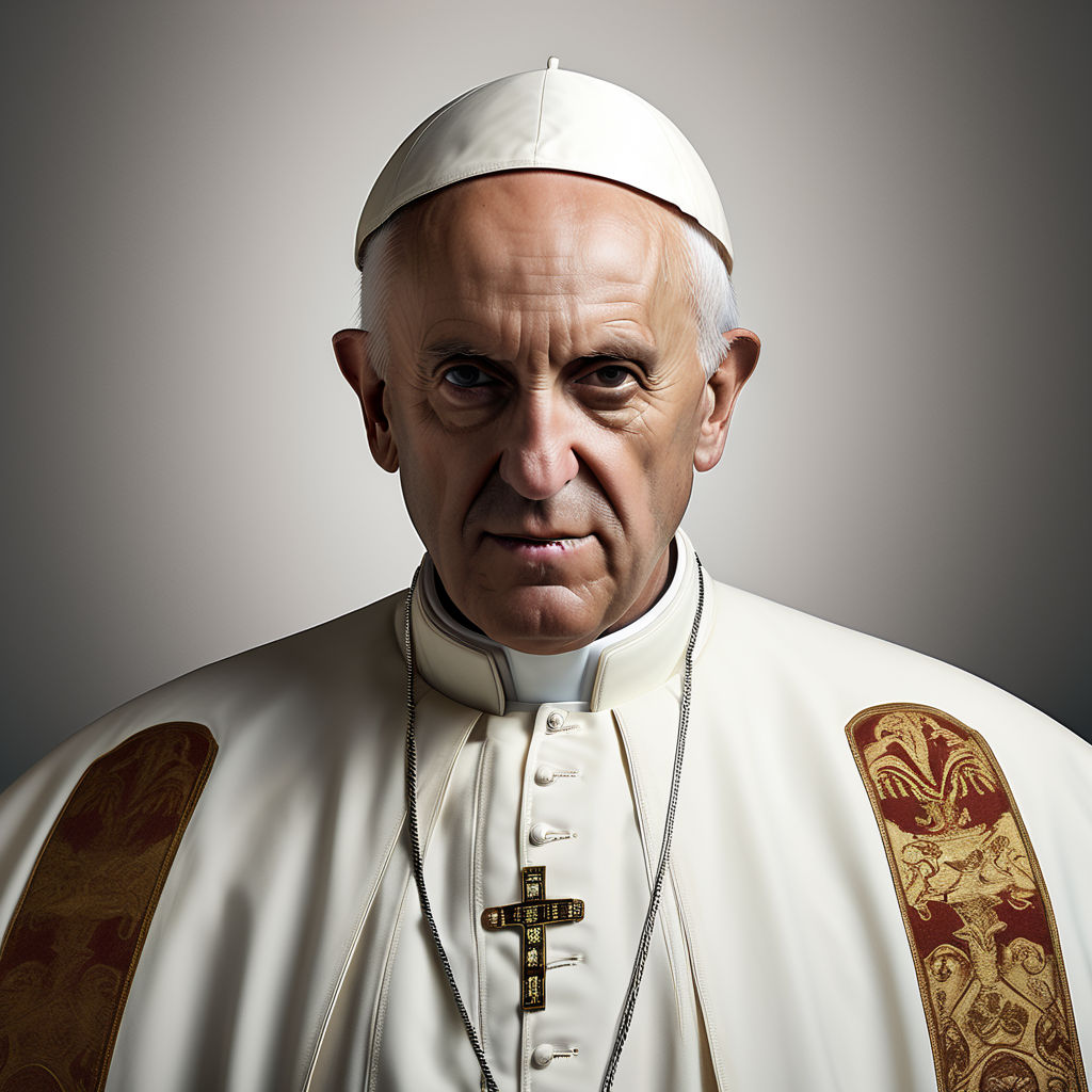 A realistic pope looking at the camera. by fabio santos - Playground