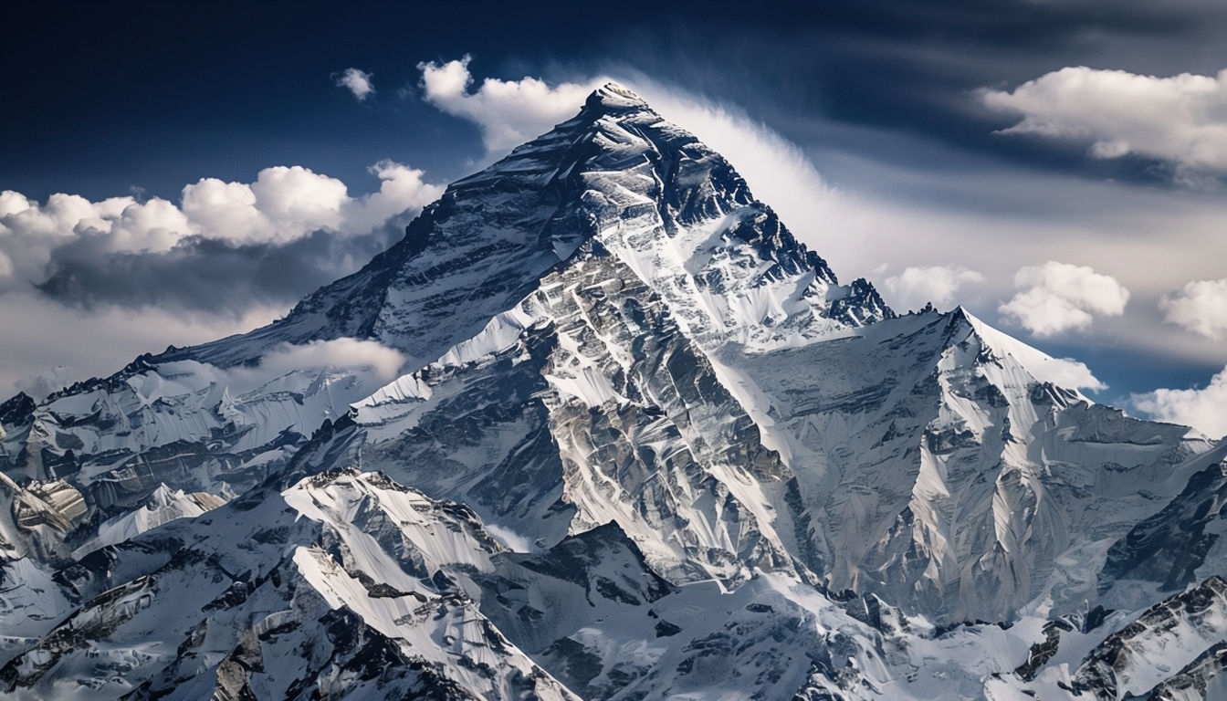 Majestic Mount Everest Snow-Capped Peak Photography Background