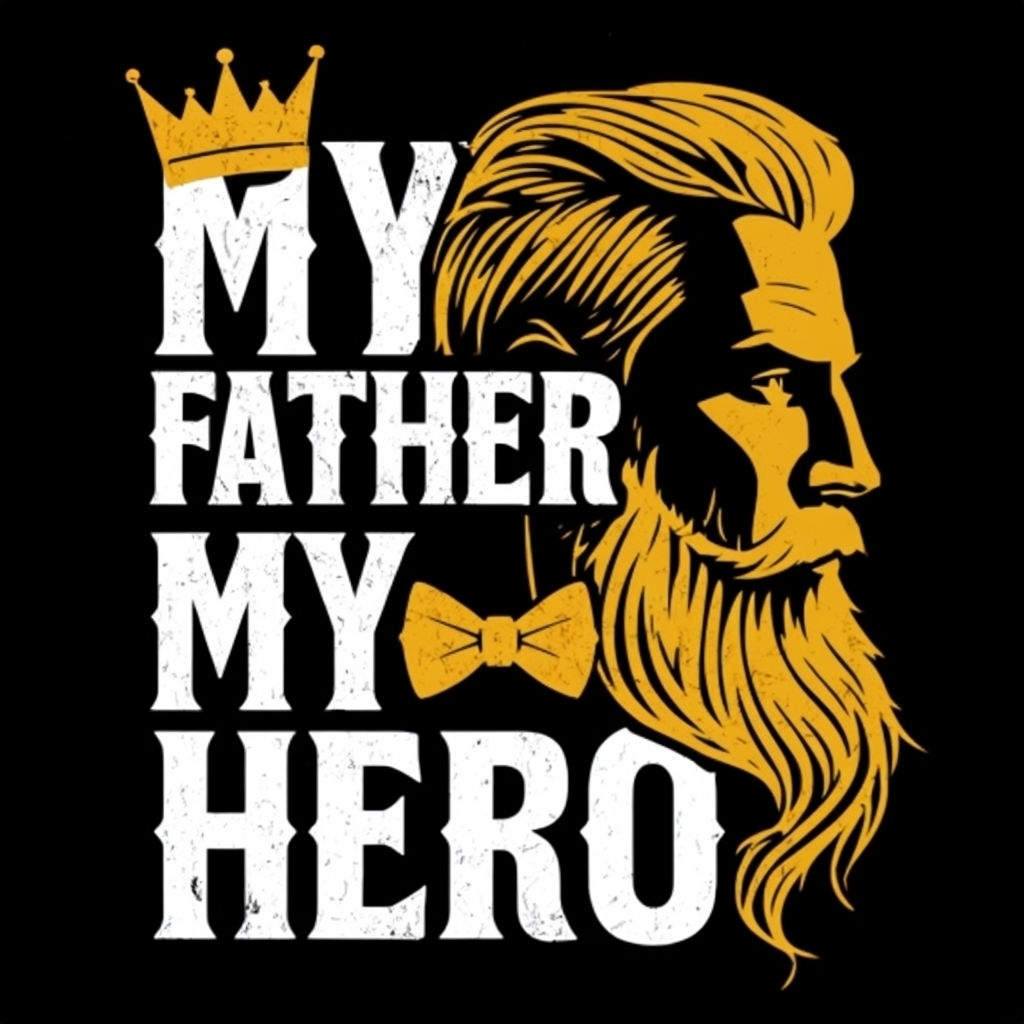 My Father My Hero Typography and Illustration T-Shirt