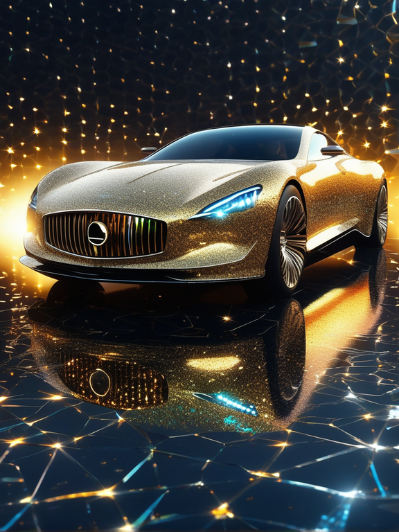 A Glittering futuristic car. Klimt style by Solar - Playground