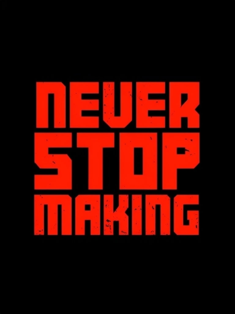 Bold Motivational Phrase Never Stop Making T-Shirt