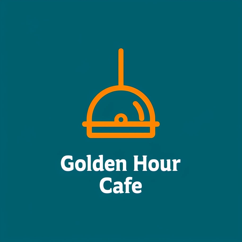Modern Pendant Lamp Logo for Golden Hour Cafe