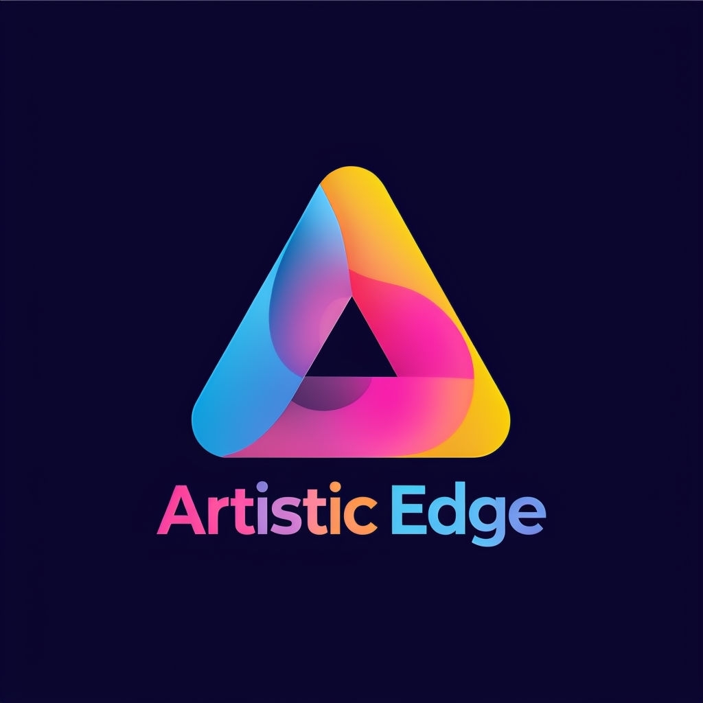 Vibrant Artistic Edge Triangle Logo Design for Creative Branding Logo