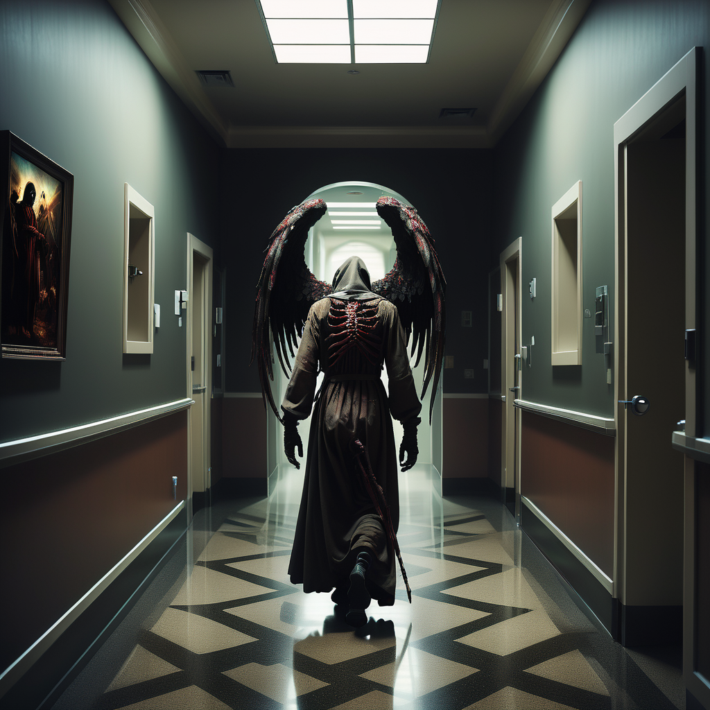 Infinite landscape view Azrael angel of death walking down t... by JB ...