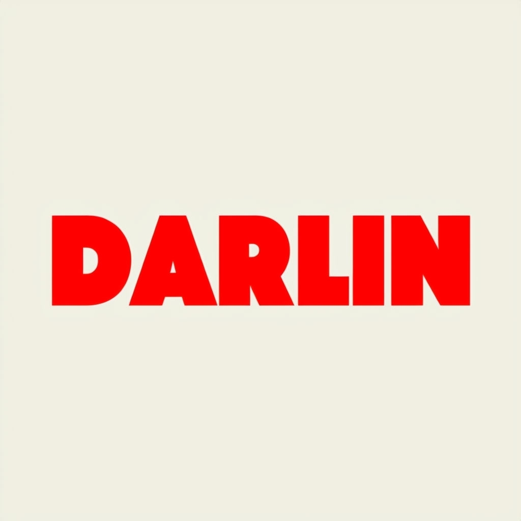 Bold Red DARLIN Text Minimalist Design for Hats