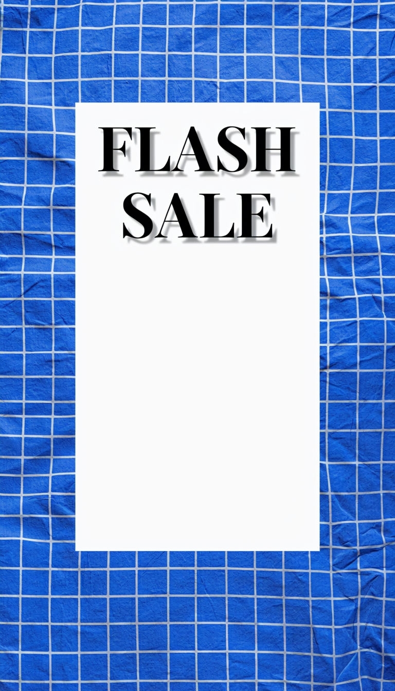 Crisp Flash Sale Social Media Ad Template with Blue Grid Background Social Media Post