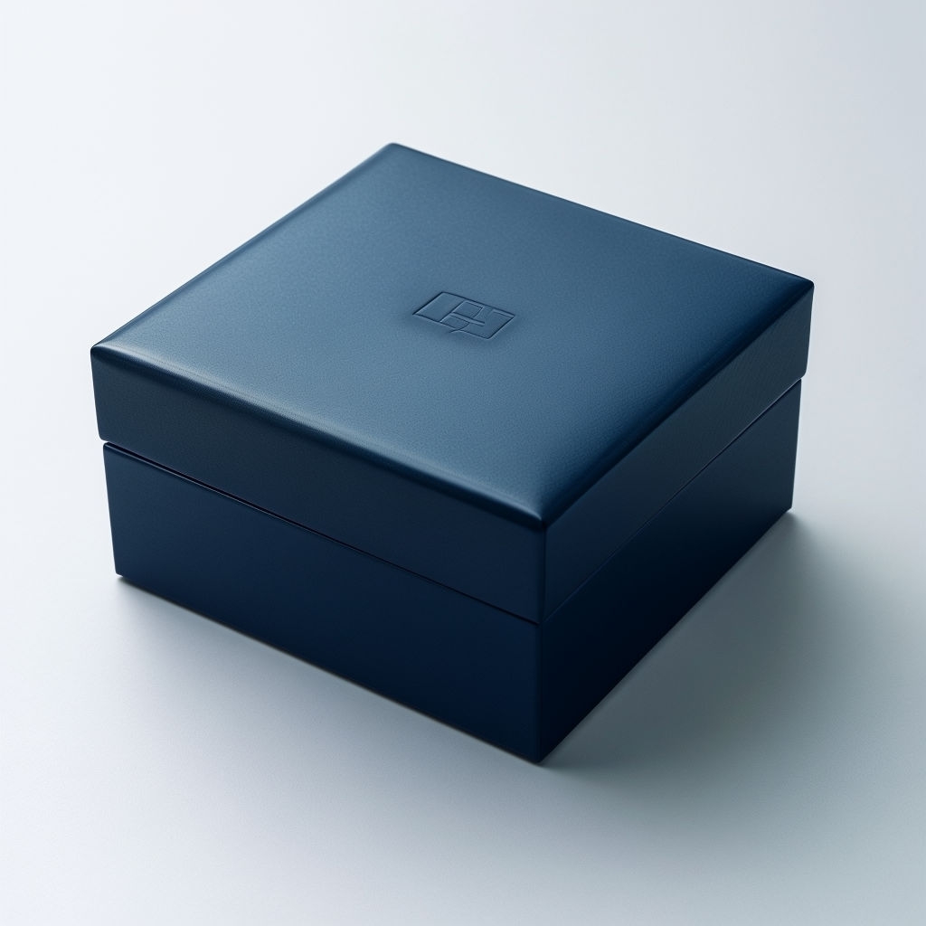 Elegant Navy Blue Jewelry Box Mockup