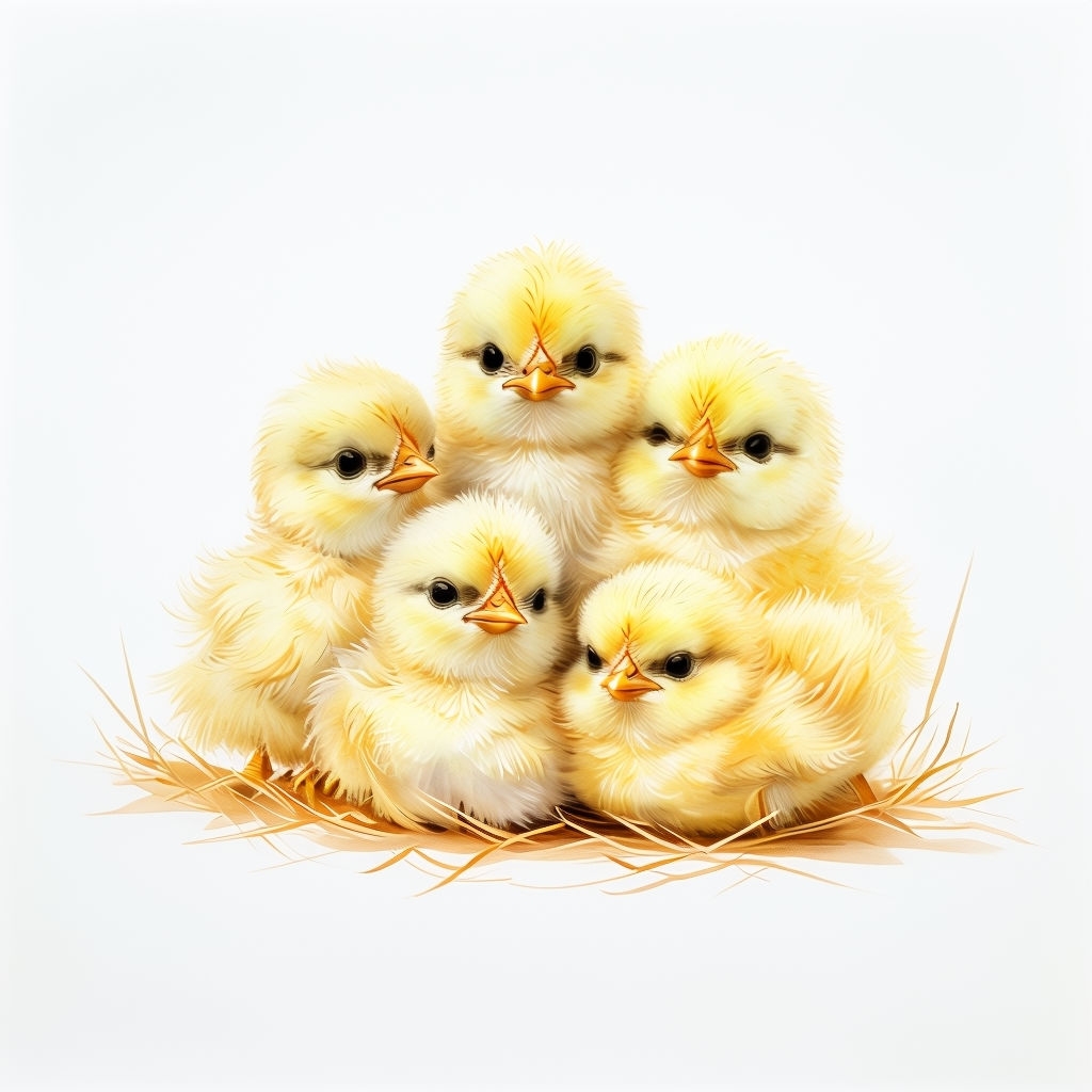 Adorable Fluffy Baby Chicks Huddled Together Sticker