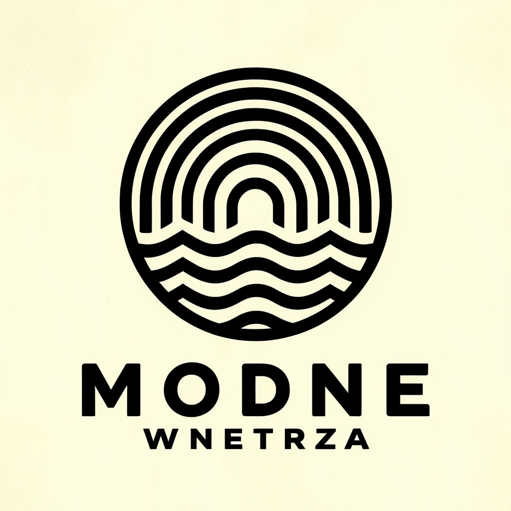 Minimalist Circular Rainbow Waves Logo Design for MODNE WNETRZA Logo