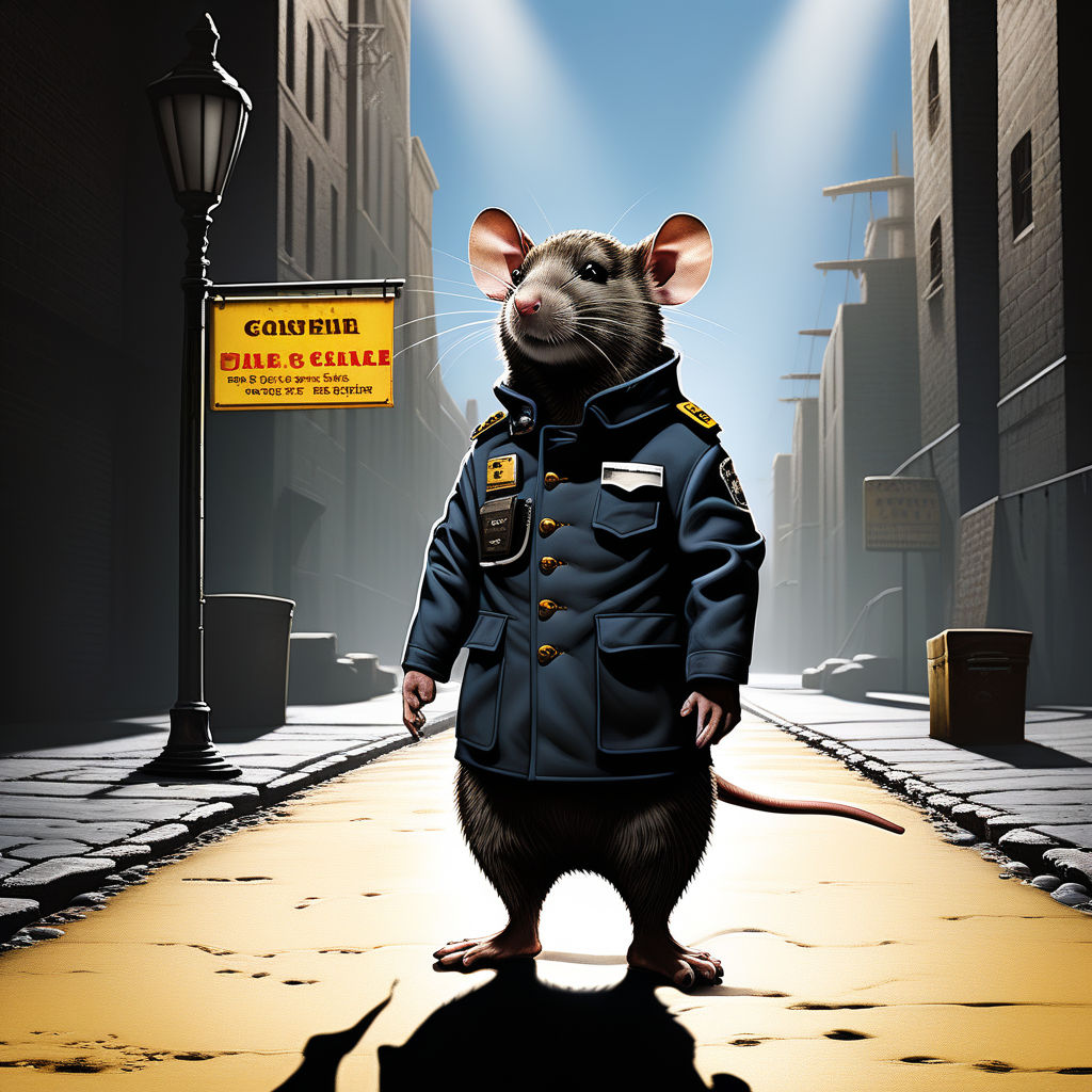 Rat draped in a miniature security guard uniform by Анна Путилова ...