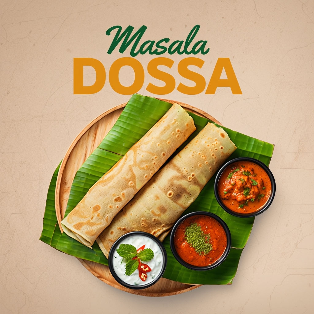 Delicious Masala Dossa Gourmet Food Promotion Social Media Post