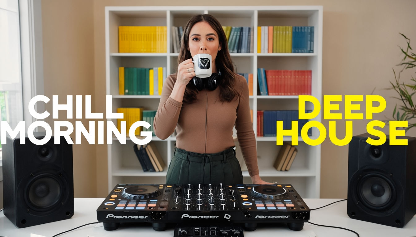 Chill Morning Deep House DJ Mixer Promotional Art Poster