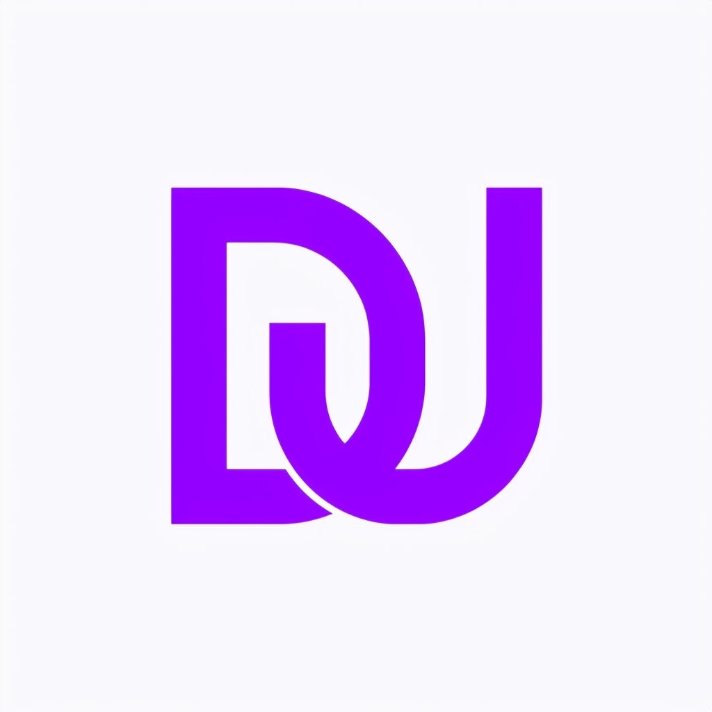 Modern Minimalist Purple DU Logo Design Monogram