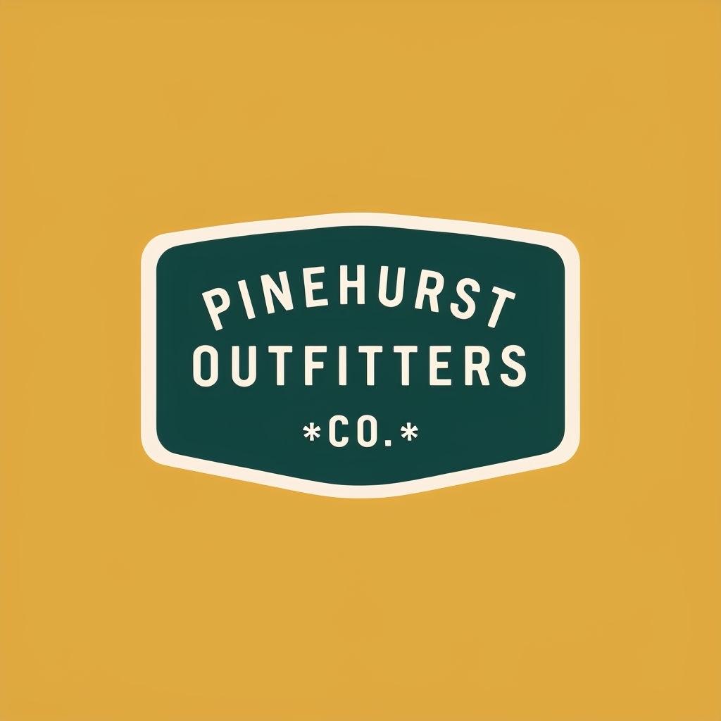 Minimalist Pinehurst Outfitters Logo on Amber Background