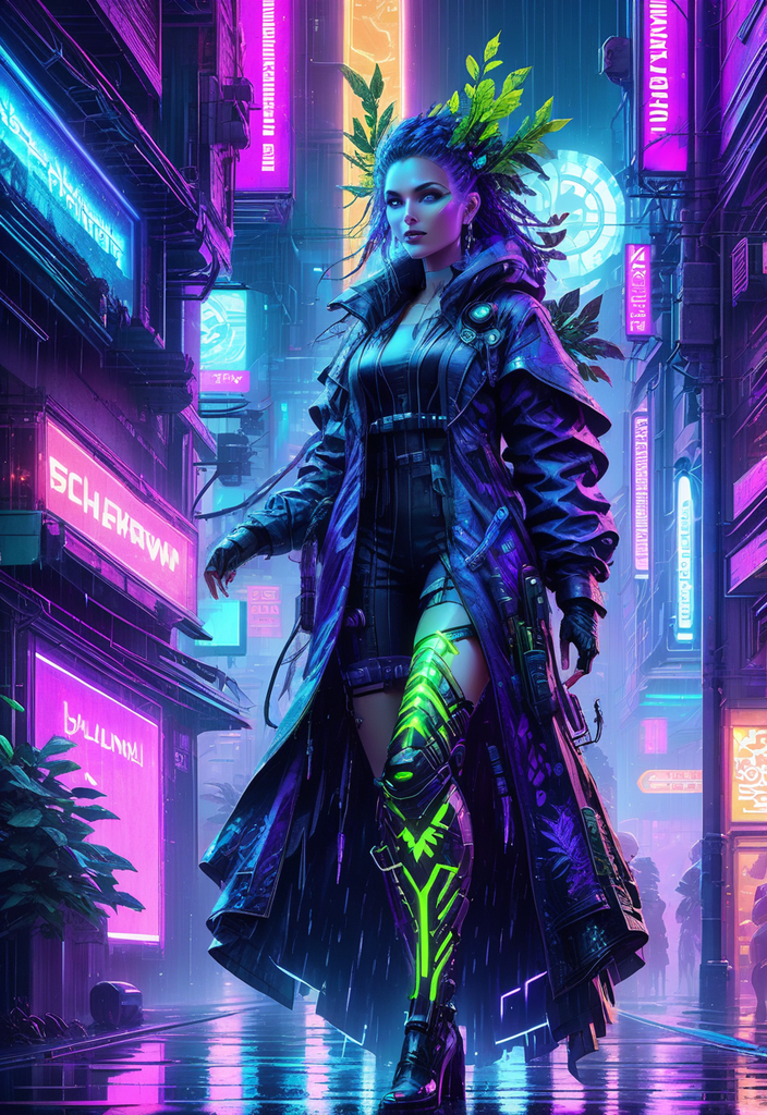 Shadowrun-inspired cyberpunk dryad by Bluewater1976 - Playground