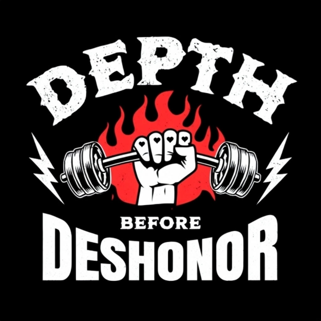 Bold Motivational Depth Barbell Graphic T-Shirt