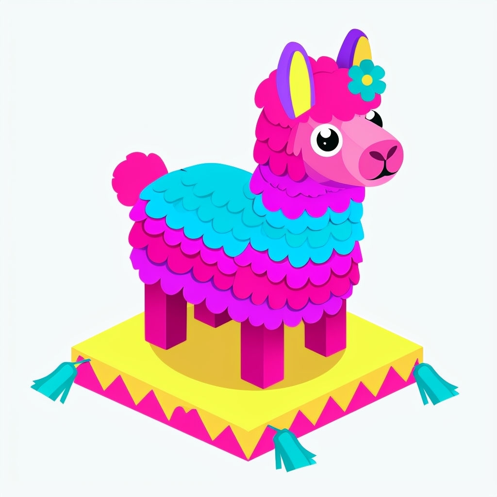 Vibrant Cartoon Llama Piñata Illustration Sticker