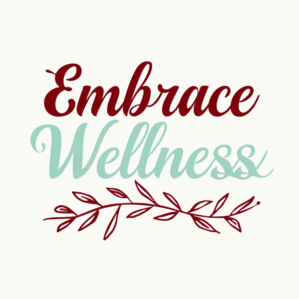 Embrace Wellness Elegant Cursive Motivational Art Poster