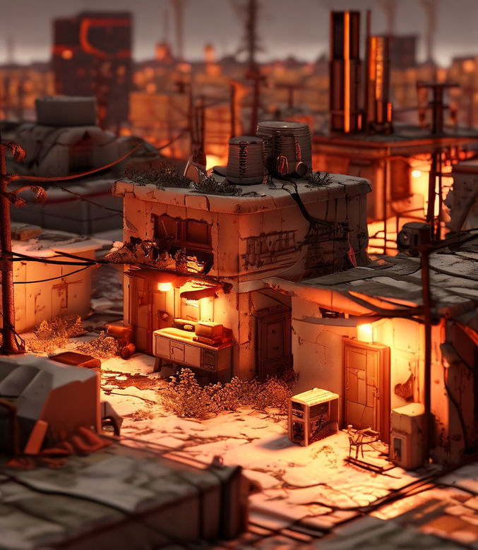 A post-apocalyptic scene inspired by the Fallout series by Andrea Di