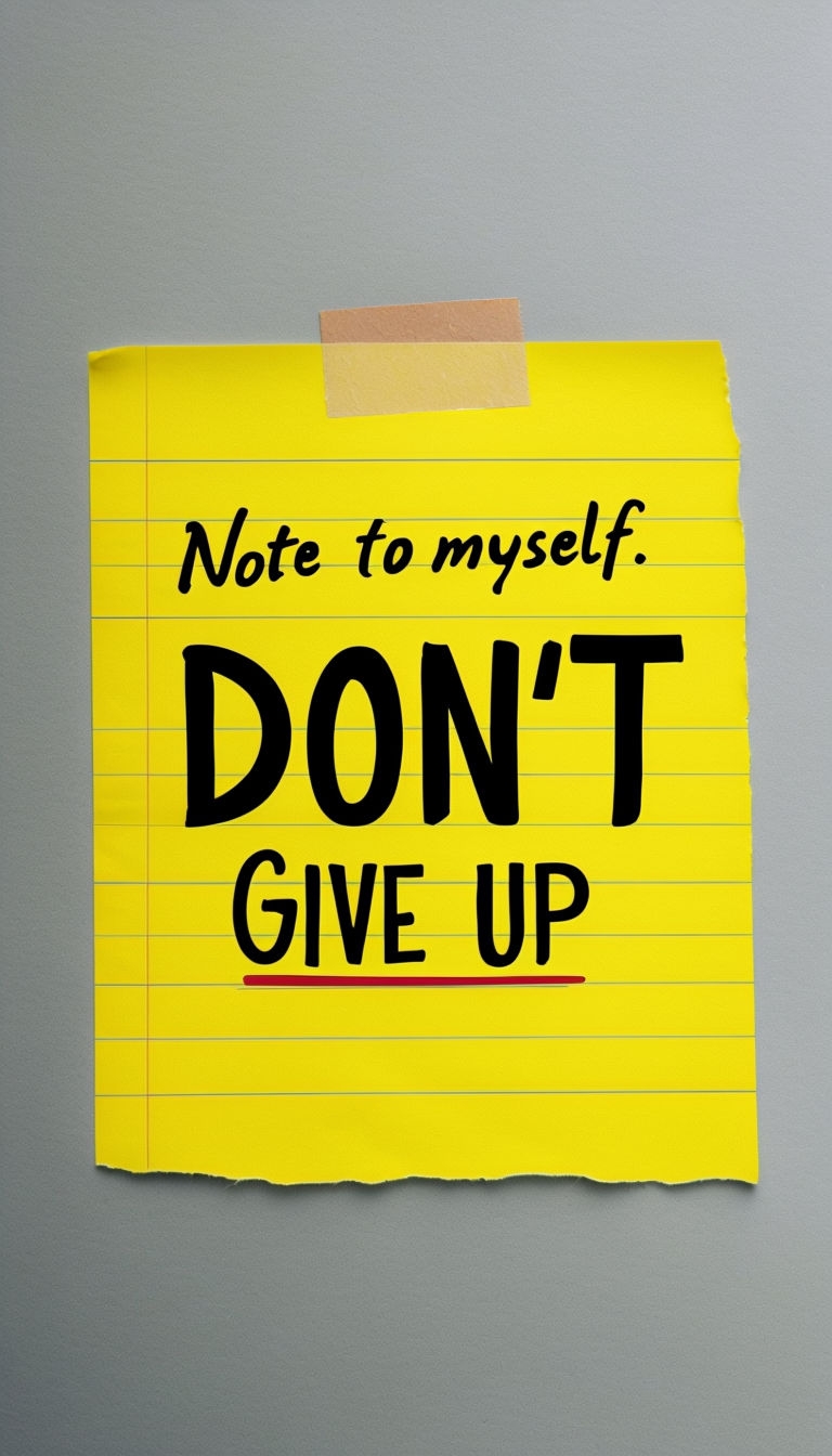 Inspirational Note to Myself Don't Give Up Motivational Post Social Media Post