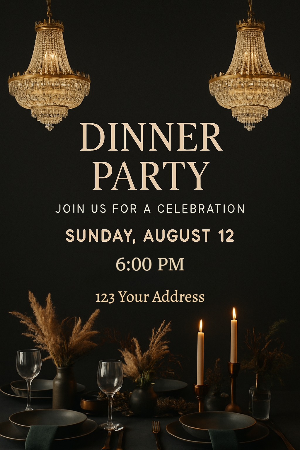 Elegant Dinner Party Invitation Poster Design for Celebrations Cards & Invites