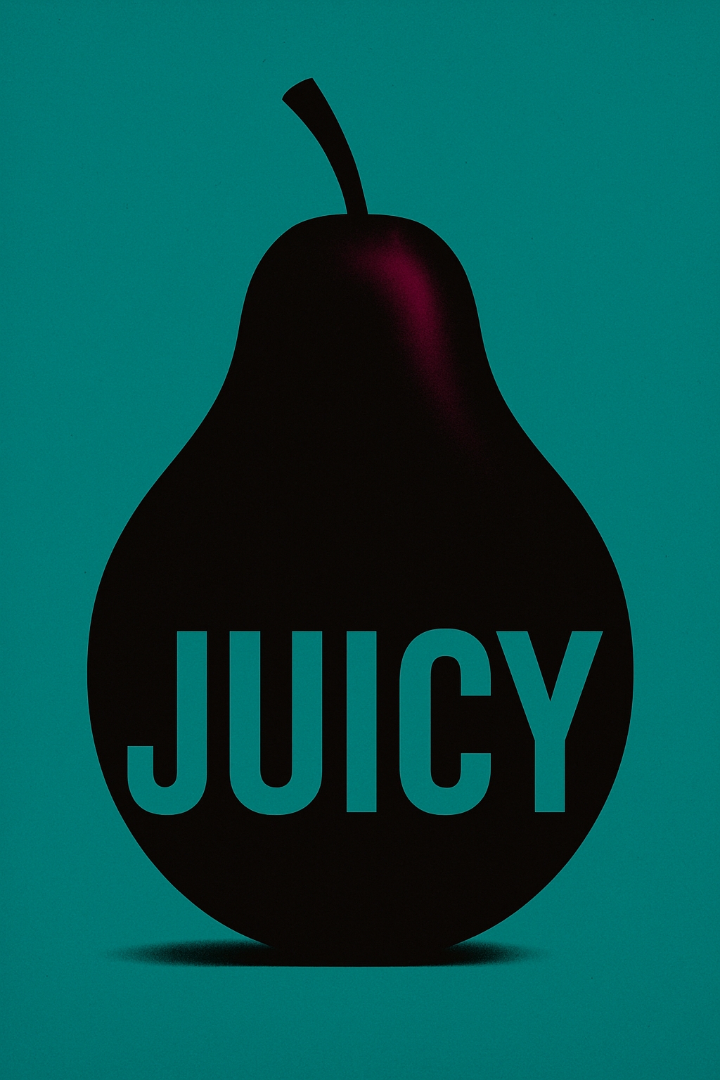 Minimalist Juicy Pear Silhouette Graphic Design Poster