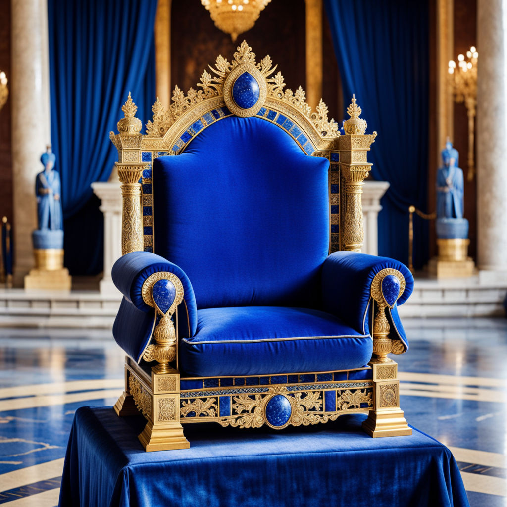 A breathtakingly gigantic imperial throne made of lapis lazu... by ...