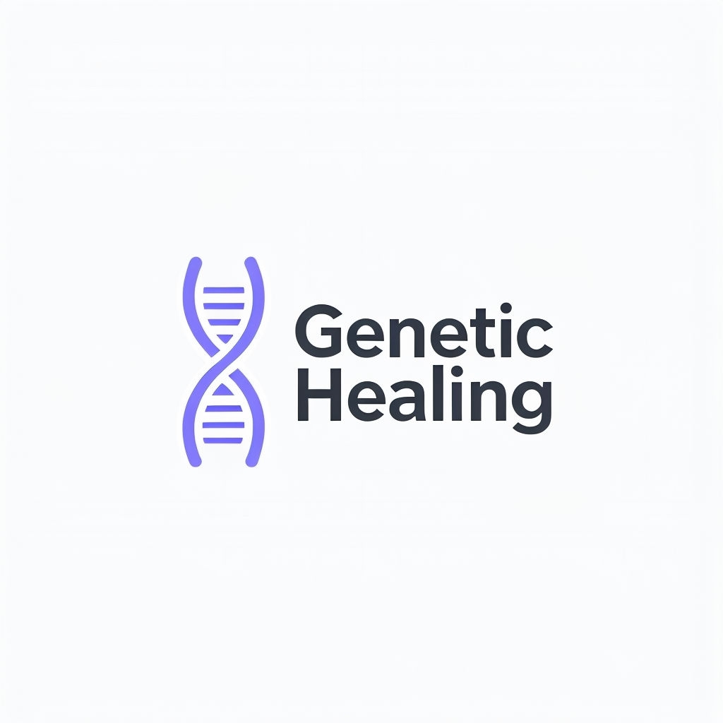 Minimalist Genetic Healing Hospital Logo with DNA Icon