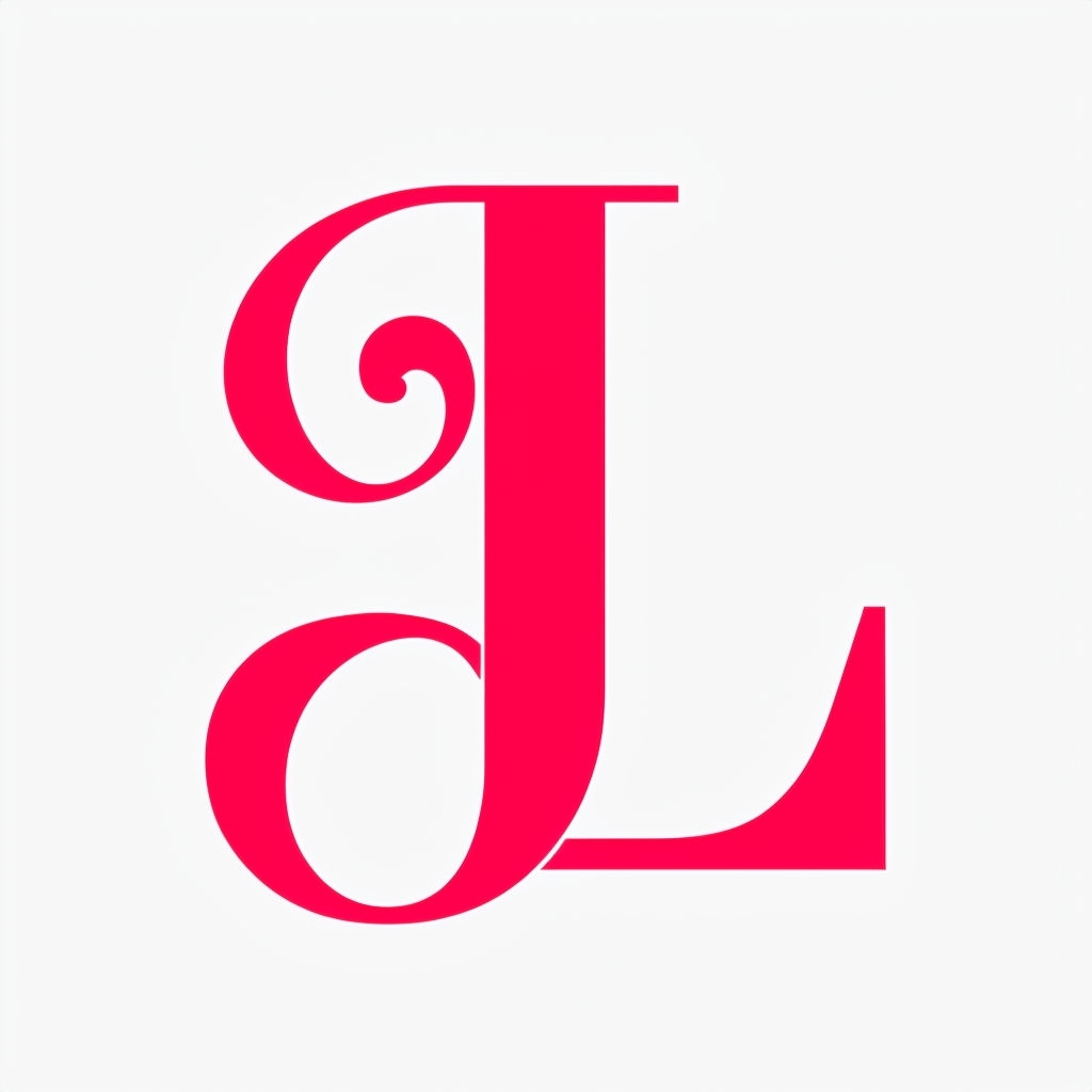 Stylized Red JL Letter Art for Elegant Hat Design