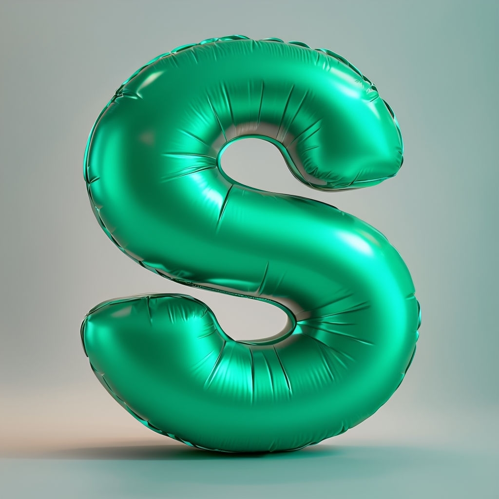 Vibrant Emerald Green Letter S 3D Render Monogram