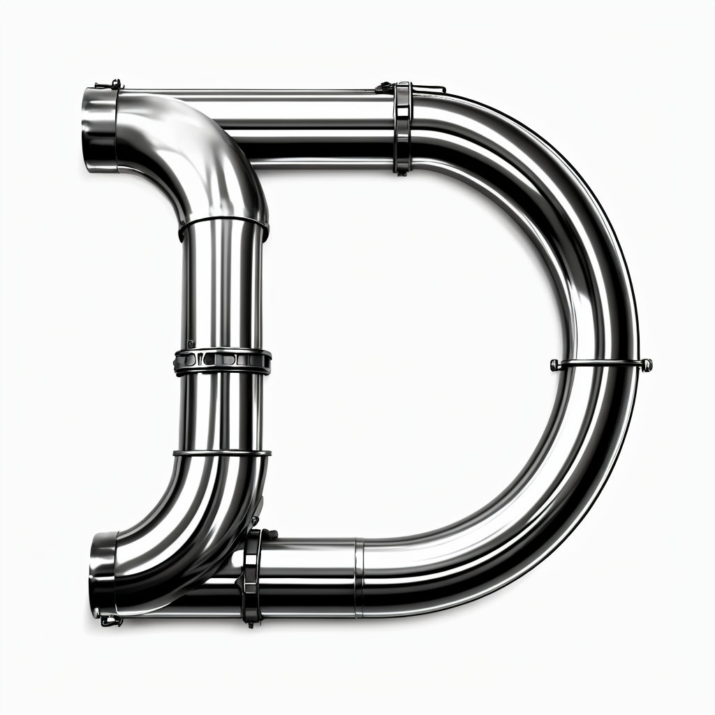 Sleek Silver Metallic D Monogram Logo Design for Branding Monogram