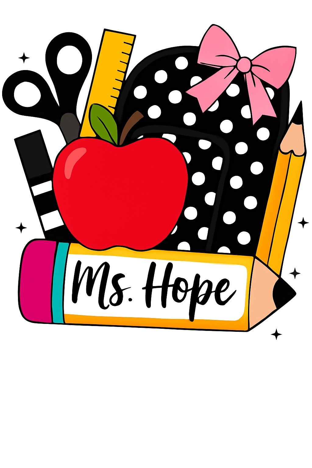 Colorful School Supplies Illustration T-Shirt