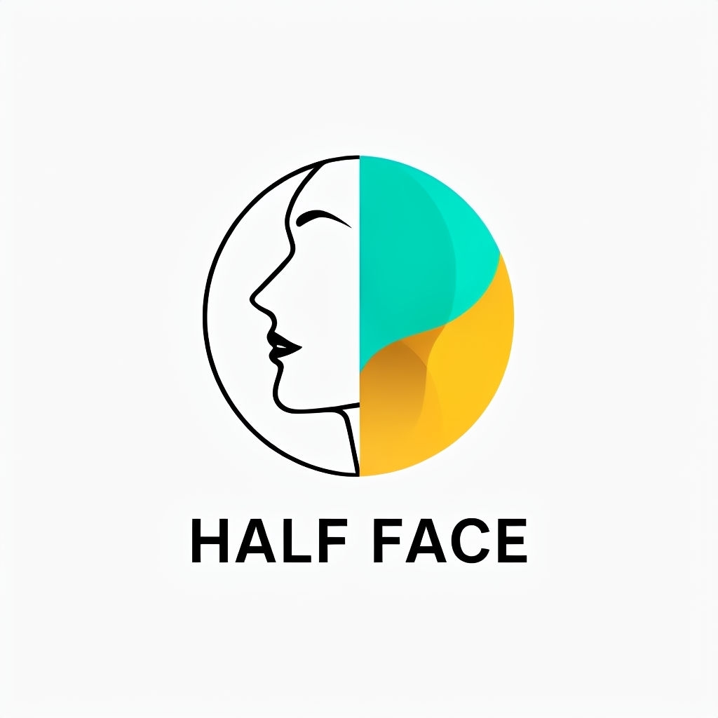 Modern Minimalist Half Face Logo Design for Makeup Brand Logo