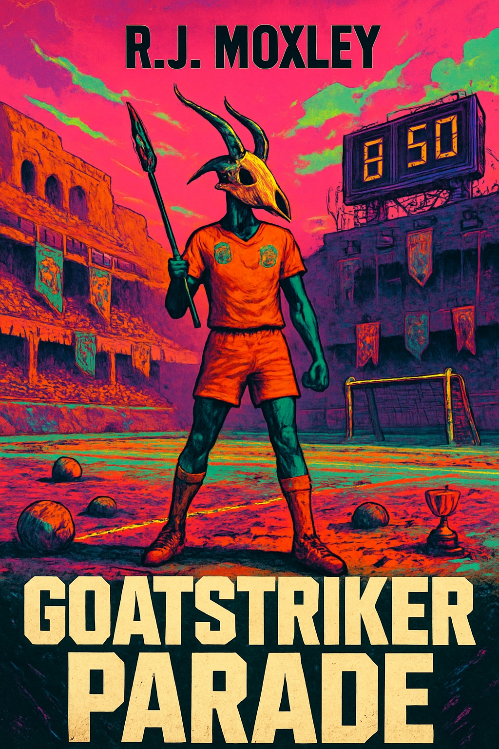 Vivid Goatstriker Parade Book Cover Illustration by R.J. Moxley EBook Cover