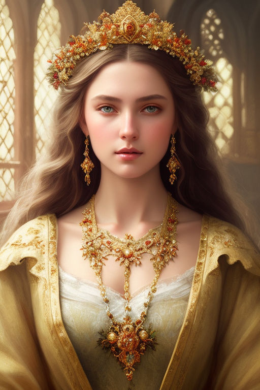 Beautiful and mountainous medieval russian princess with bea... by zhao ...