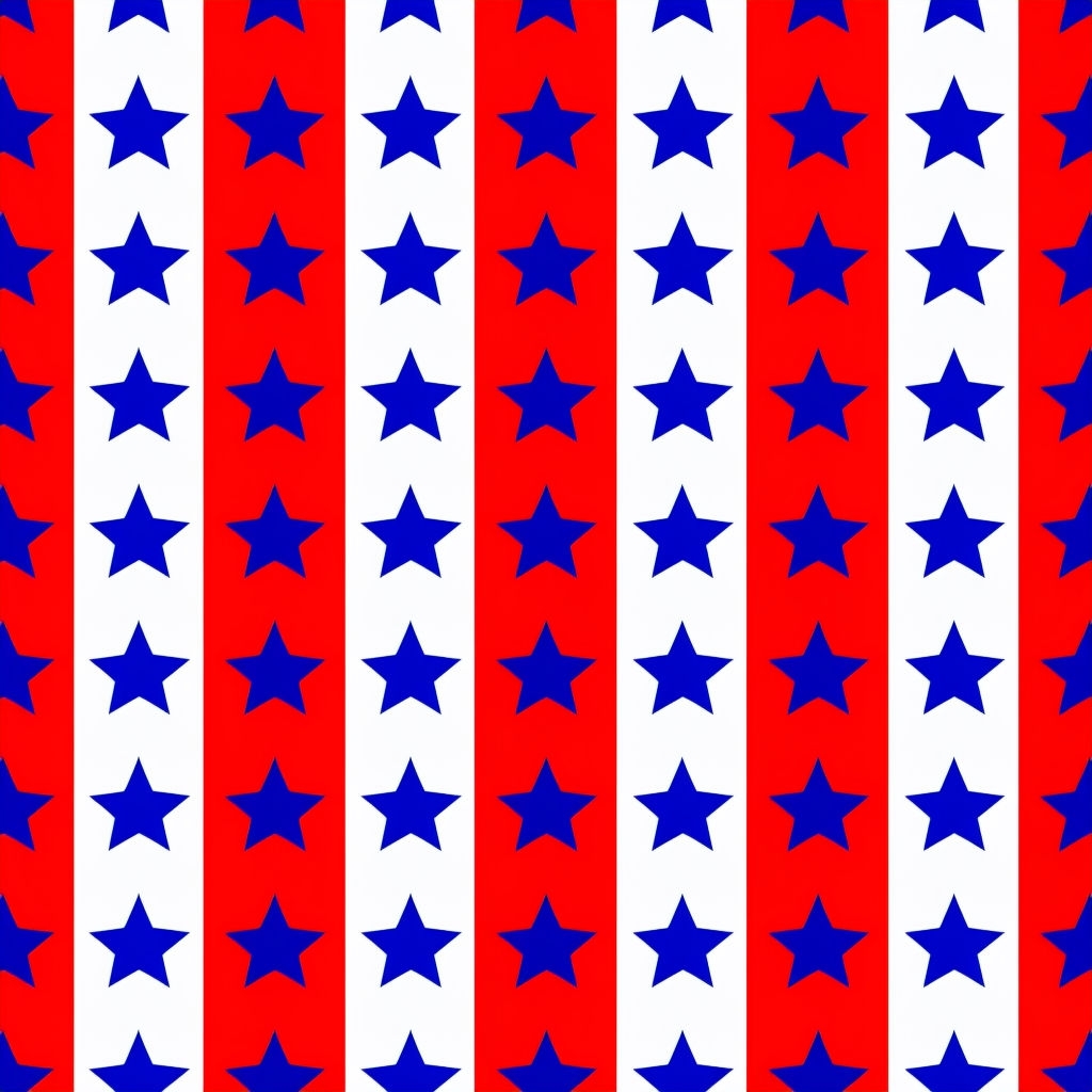 Patriotic American Flag Inspired Seamless Pattern Design