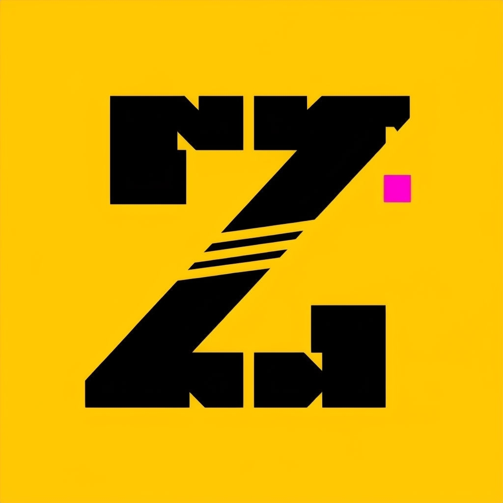 Bold Black Z on Sunflower Yellow Background Monogram