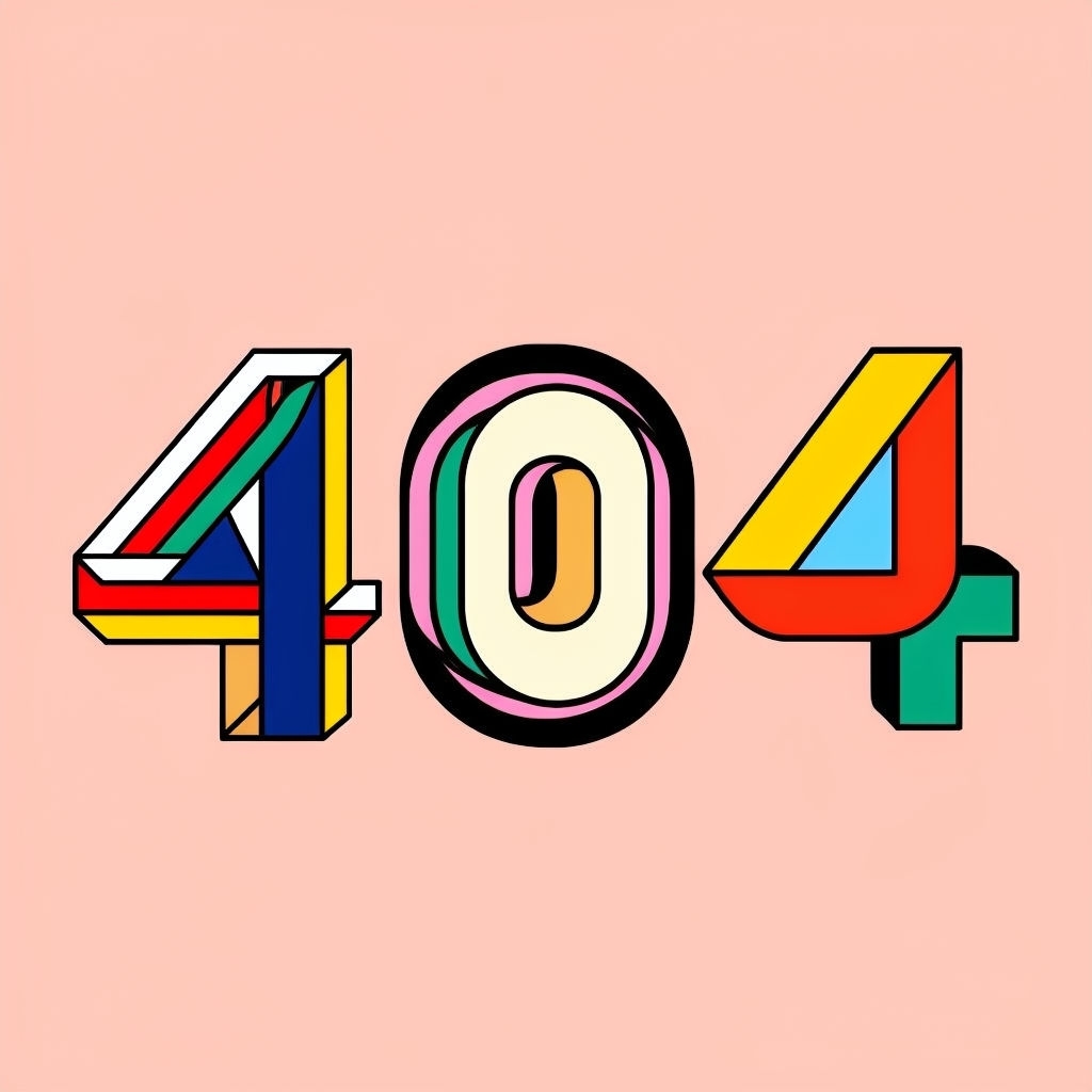 Colorful 3D '404' Pop Art Design T-Shirt